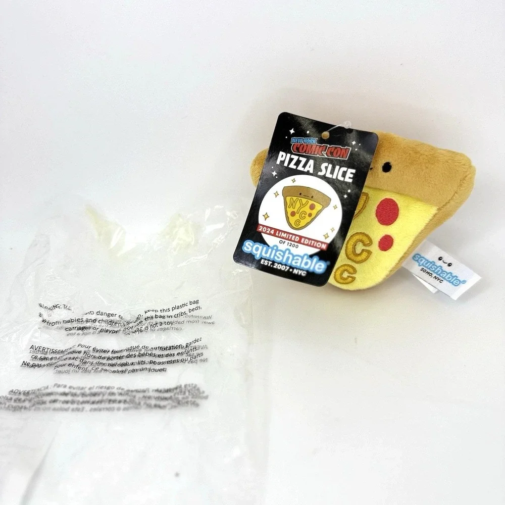 NYCC 2024 Squishable Pizza Slice Plush Keychain Limited Edition of 1200 NWT‎